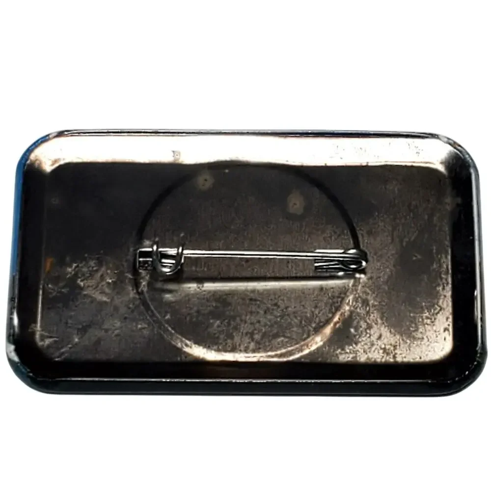 Chicago Skyline Rectangle Pinback Button Vtg 2